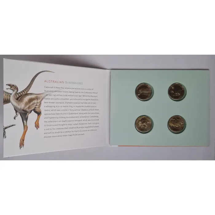 2022 $1 Australian Dinosaurs Four-Coin UNC Set