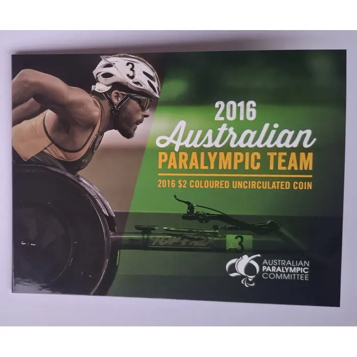 2016 $2 Australian Paralympic Coin In Folder