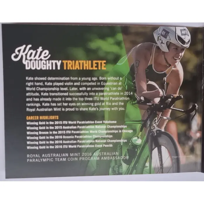 2016 $2 Australian Paralympic Coin In Folder