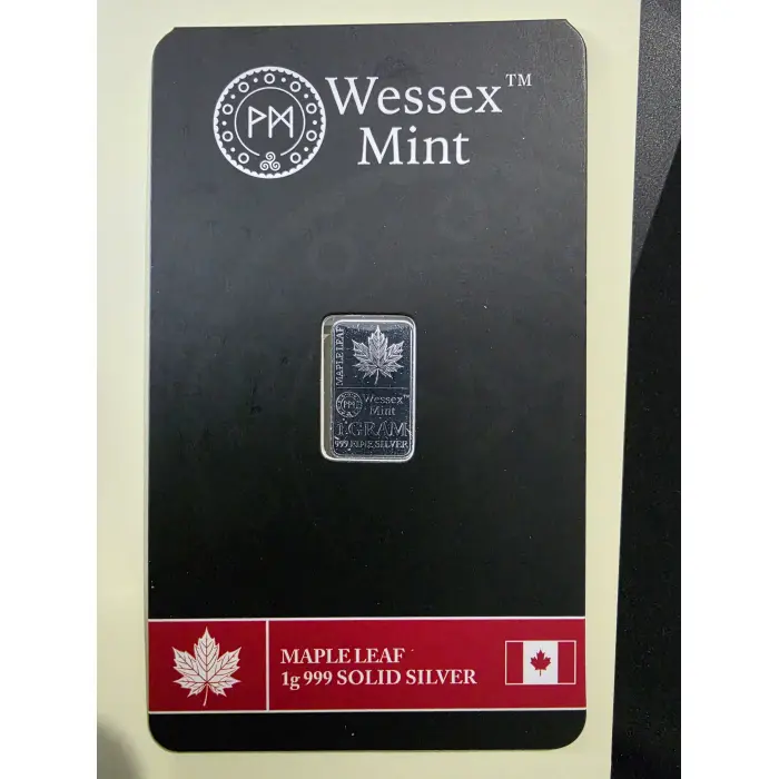 MAPLE  -  Wessex Mint 1 Gram .999 Silver Bar