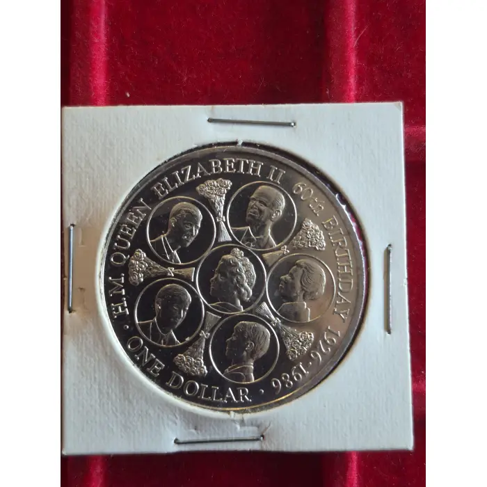 1986 QUEEN ELIZABETH 60TH BIRTHDAY $1 COOK ISLANDS 🇨🇰 