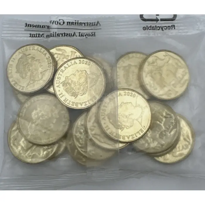 2020  $1  MOB OF ROOS QEII JC SEALED RAM BAG 20 COINS