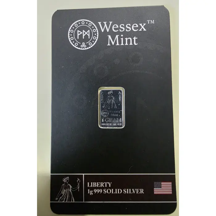 LIBERTY -  Wessex Mint 1 Gram .999 Silver Bar