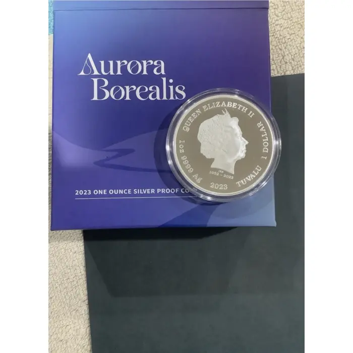 Aurora borealis 1 oz silver coin 