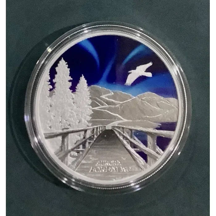 Aurora borealis 1 oz silver coin 
