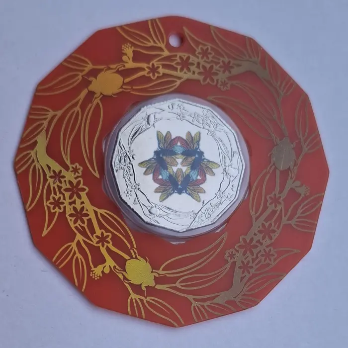 2022 50c Christmas Beetle- Orange Carded Coin