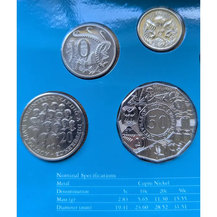2003 Six Coin Uncirc Set AUSTRALIA'S VOLUNTEERS