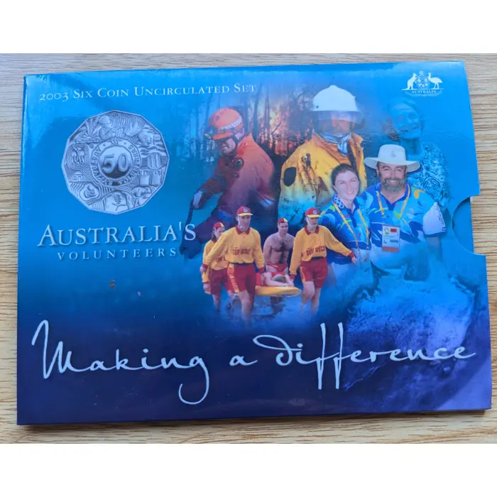 2003 Six Coin Uncirc Set AUSTRALIA'S VOLUNTEERS
