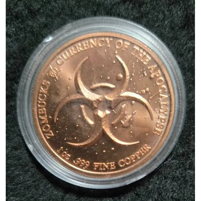 Copper bullion - 1 oz .999 fine copper rounds - Apocalypse