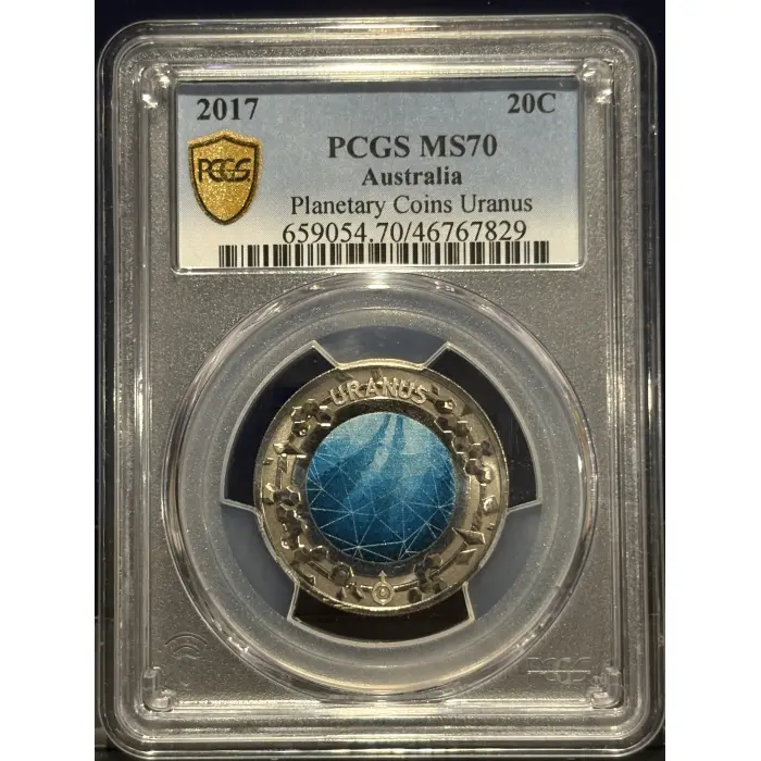  2017 Australian 20c MS70 Planetary Coins Uranus PCGS - Top Pop