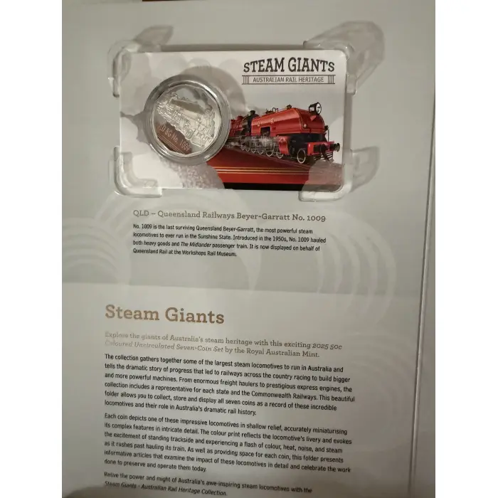 2025 RAM 50c Coloured Uncirculated Seven-Coin Collection - Steam Giants