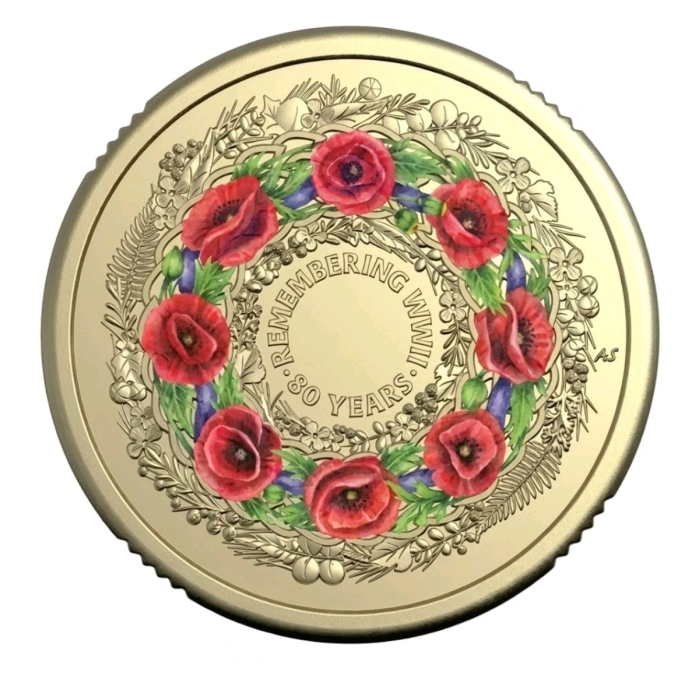 2025 80 Years Remembering World War II $2 Coin RAM 5 Coin Bag 