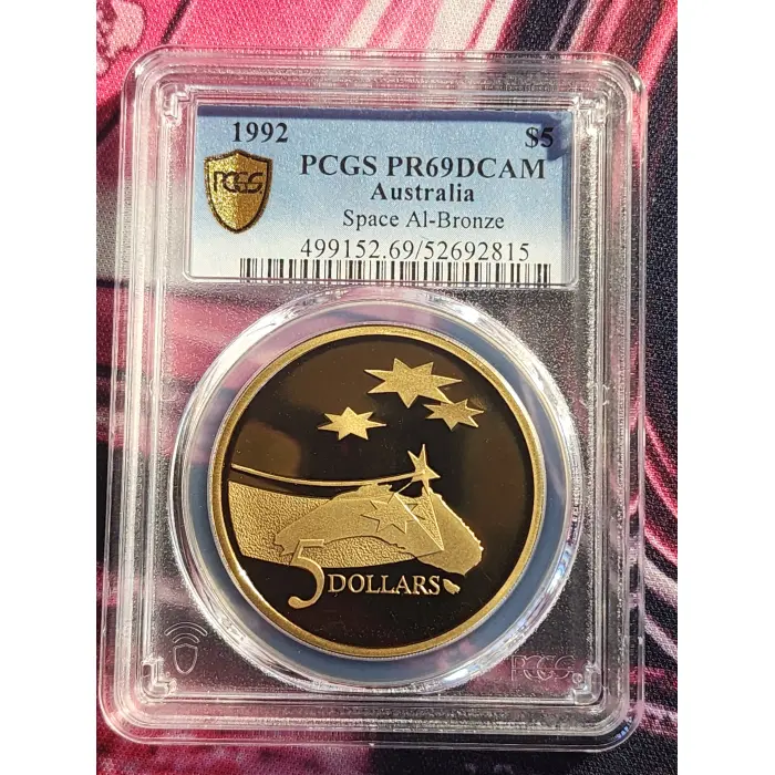 1992 $5 Space Al-Bronze,PR69DCAM POPHIGH3