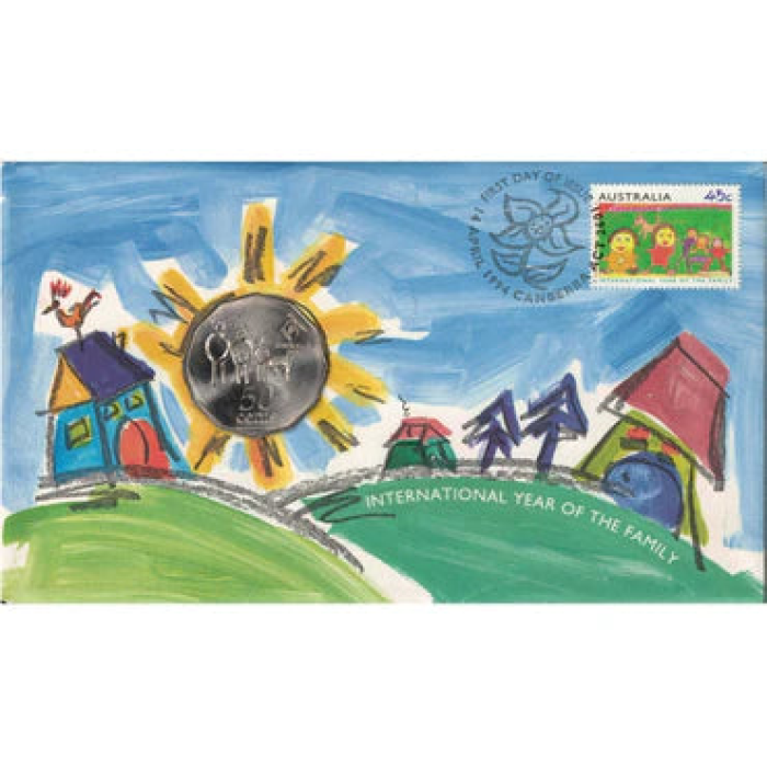 1994 50c UNC International Year Of The Family PNC - Mintage: 14800