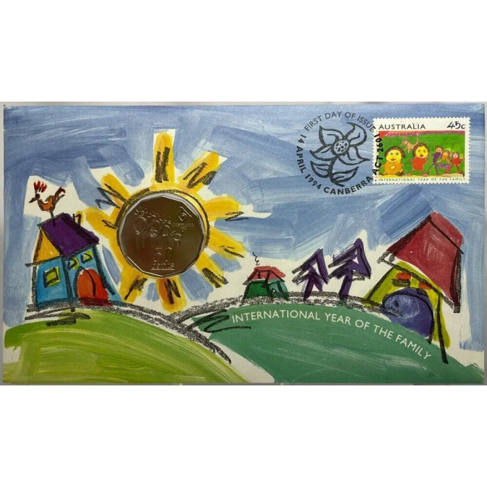 1994 50c UNC International Year Of The Family PNC - Mintage: 14800