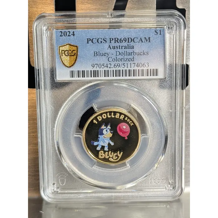 2024 Australia Bluey - Dollarbucks Colorized Proof $1 Coin PCGS PR69DCAM