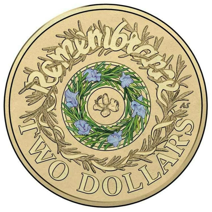 Remembrance Rosemary 2017 Two Dollar $2 Coloured Coin Rare Queen Australia - UNC
