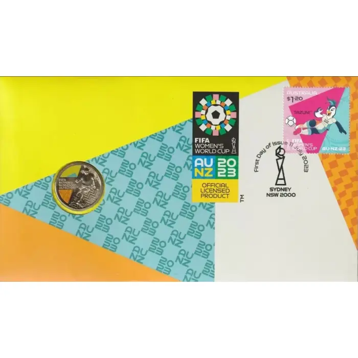 PNC Australia 2023 FIFA Women's World Cup RAM $1 Coin with envelope privy mark