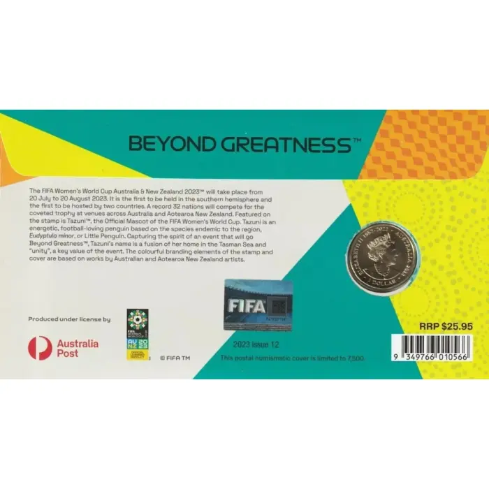 PNC Australia 2023 FIFA Women's World Cup RAM $1 Coin with envelope privy mark