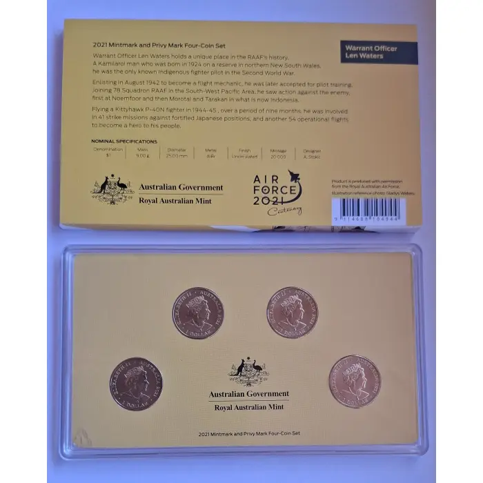 2021 $1 Heroes Of The Sky- Centenary of RAAF 'Privy' Year set