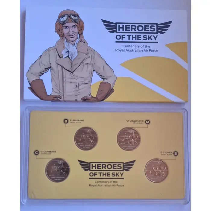 2021 $1 Heroes Of The Sky- Centenary of RAAF 'Privy' Year set