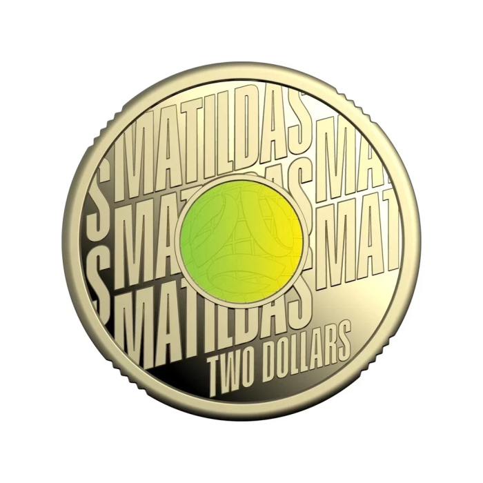 Matildas 2026 Proof Coin Football Soccer Green Two Dollar $2 Matilda Australia