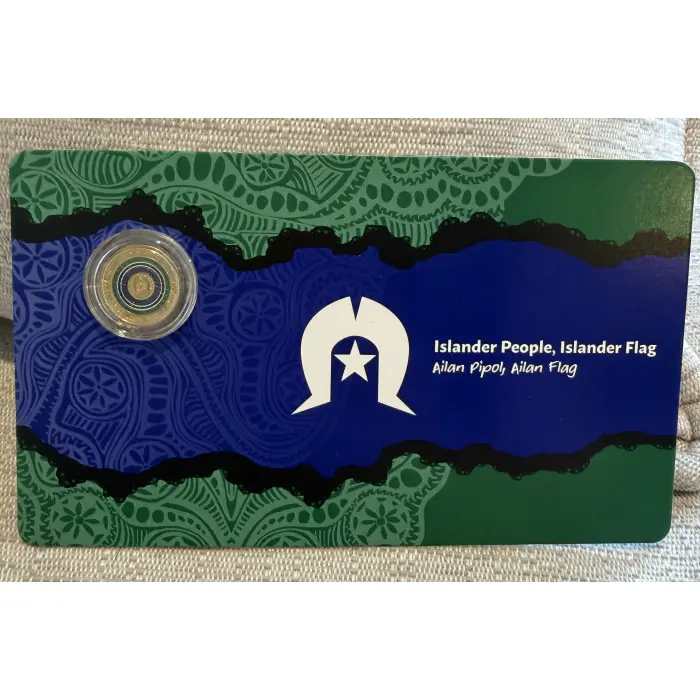 2025 $2 Torres Strait Islander Flag 'C' Mintmark Coloured Coin In Card