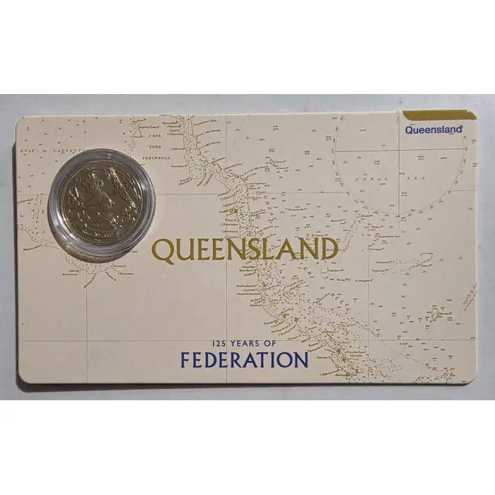 125 Years Of Federation Queensland Coin in Card
