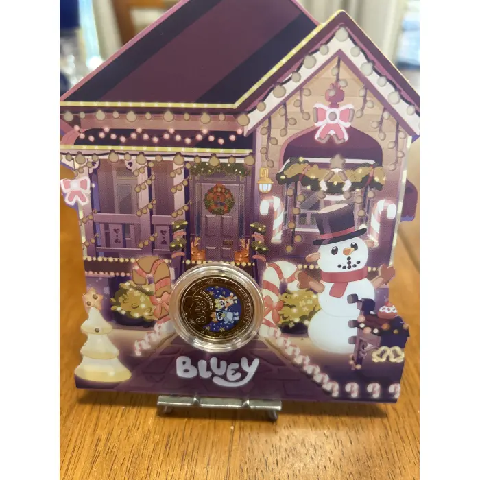 2025 Bluey Coloured Coin Christmas Card 