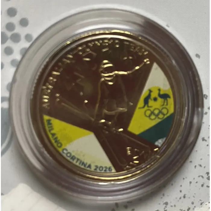 2026 Winter Olympics Uncirculated $1 coloured coins in card bundle