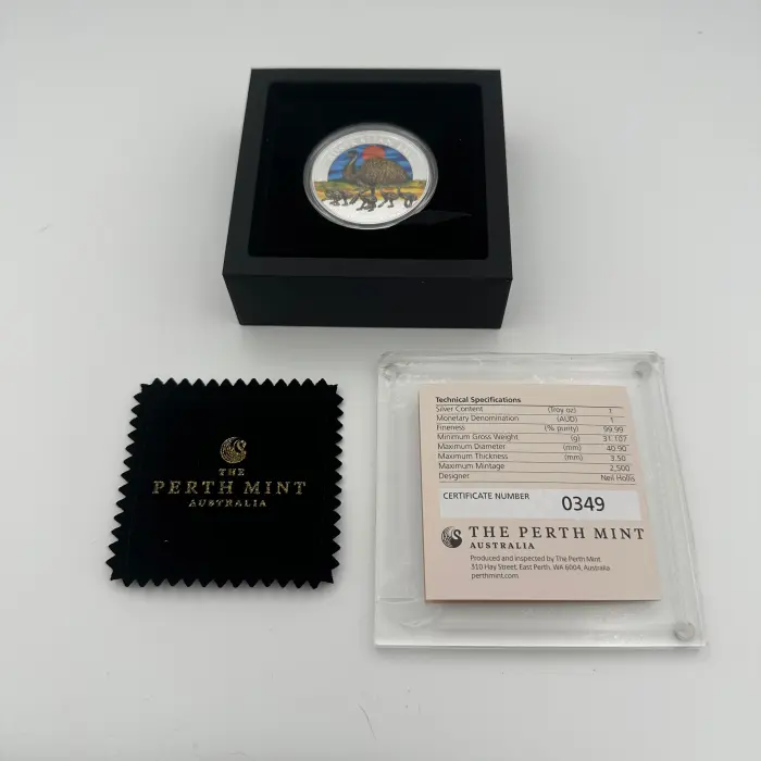 2026 Australian Emu 1oz Silver Coloured Coin