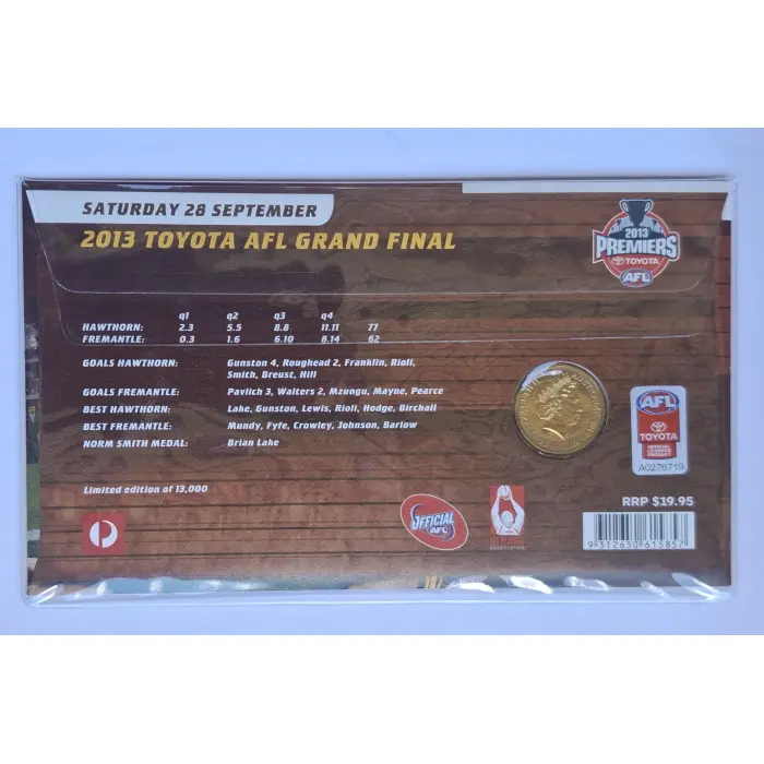 2013 $1 AFL Premiers- Hawthorn Hawks PNC