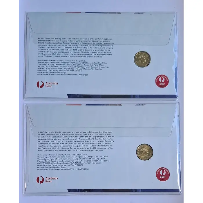 2020 $2 75th Ann Of The End Of WWII ANDA PNC Set *Matching Serial numbers 79/500