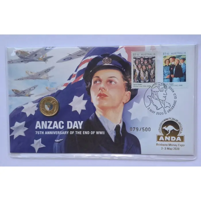 2020 $2 75th Ann Of The End Of WWII ANDA PNC Set *Matching Serial numbers 79/500