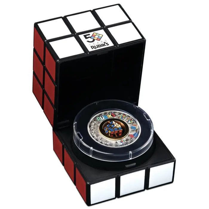 2024 $2 Rubik's Cube 50th Anniversary 2oz Fine Silver Antiqued Coin