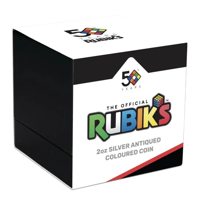 2024 $2 Rubik's Cube 50th Anniversary 2oz Fine Silver Antiqued Coin