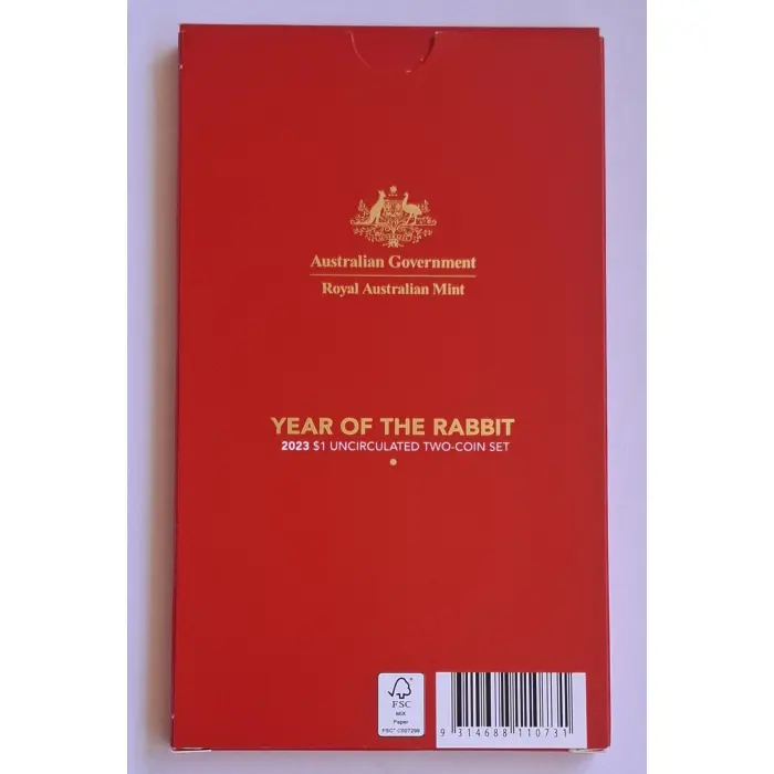 2023 $1 Lunar Series Year Of The Rabbit Two-coin Mint Set