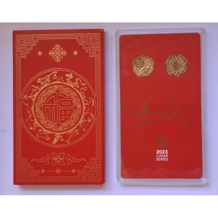 2023 $1 Lunar Series Year Of The Rabbit Two-coin Mint Set
