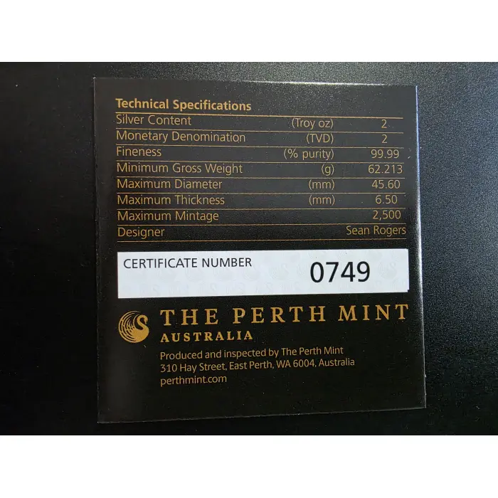 Alicanto 2024 2oz Silver Antiqued Coloured Coin