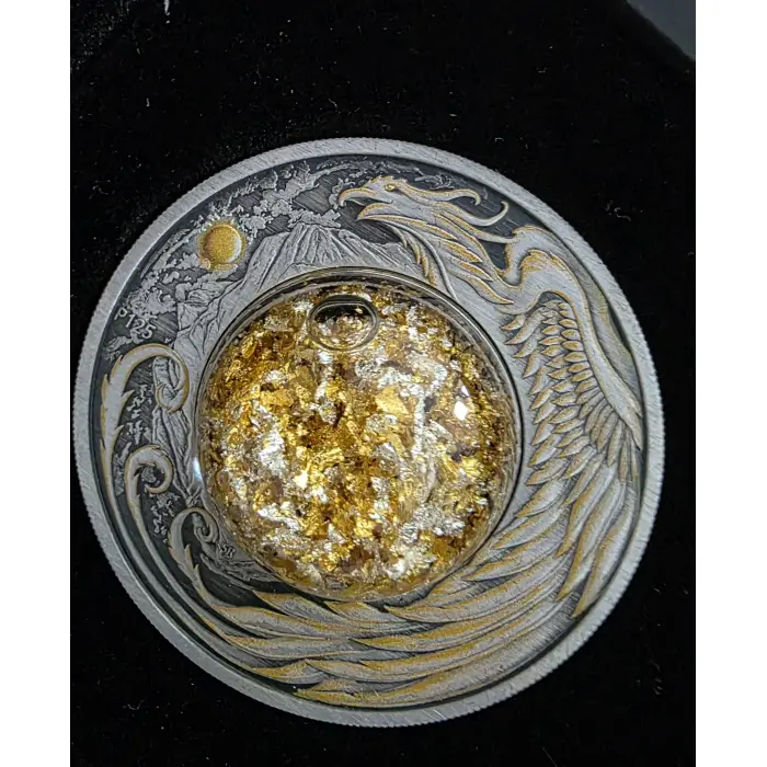 Alicanto 2024 2oz Silver Antiqued Coloured Coin