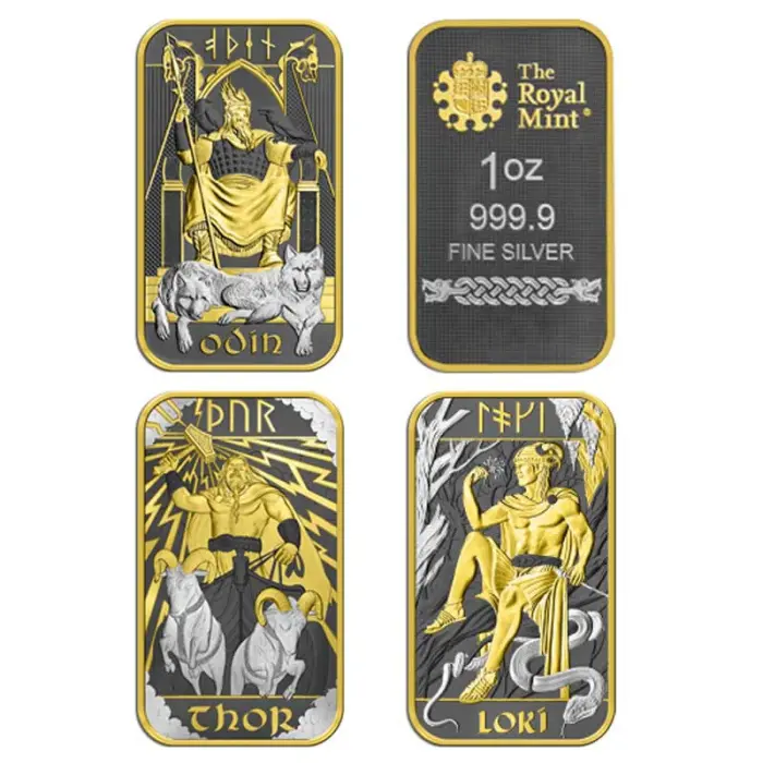 Germania Mint Norse Gods – Special Edition Silver Bar Set of 3x 1oz Silver Bars