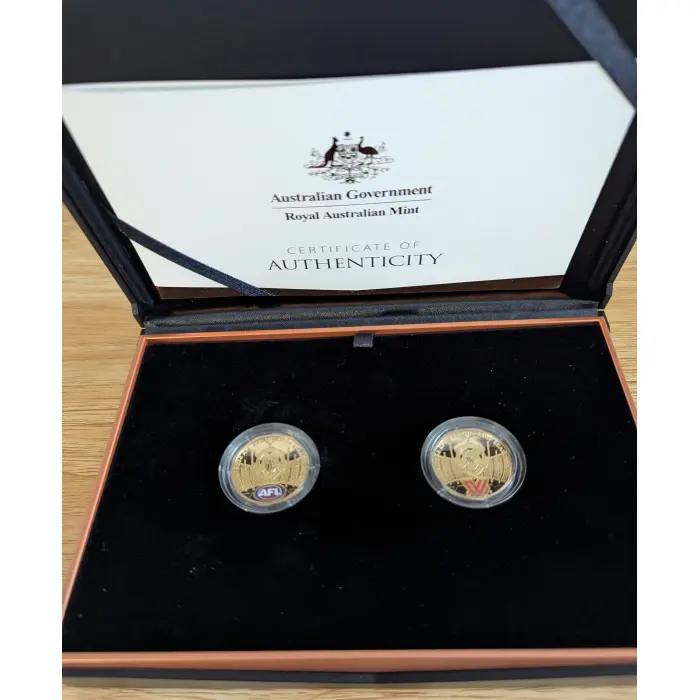 2024 RAM $1 AFL/AFLW Colour Proof 2 Coin Set Mintage Only 5000