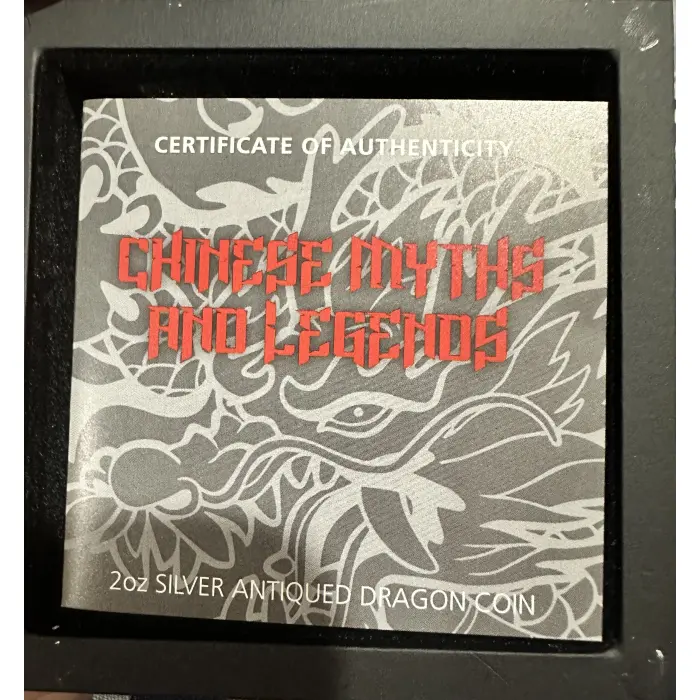 2022 Dragon 2oz Silver Antiqued Coin