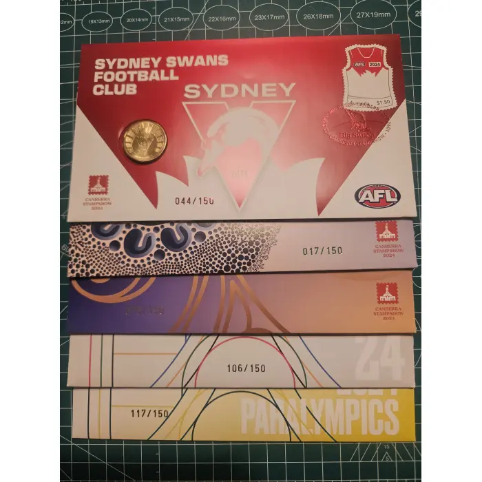 2024 Canberra stamp show pnc set of 5. Limited to 150 ea