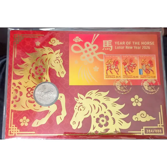 2026 Lunar New Year Of The Horse -"Envelope Privy Mark" PNC #384/888 +FREE POST