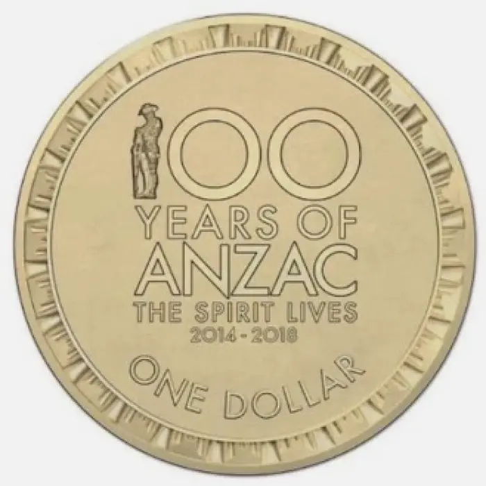 2018 $1 100 YEARS OF ANZAC RAM SEALED BAG 10 UNCIRCULATED COINS