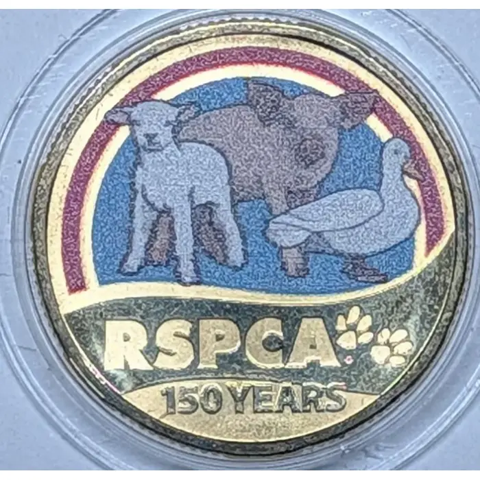 2021 $1 RSPCA Coloured 150th Anniversary of the RSPCA Australia - Farm Animals