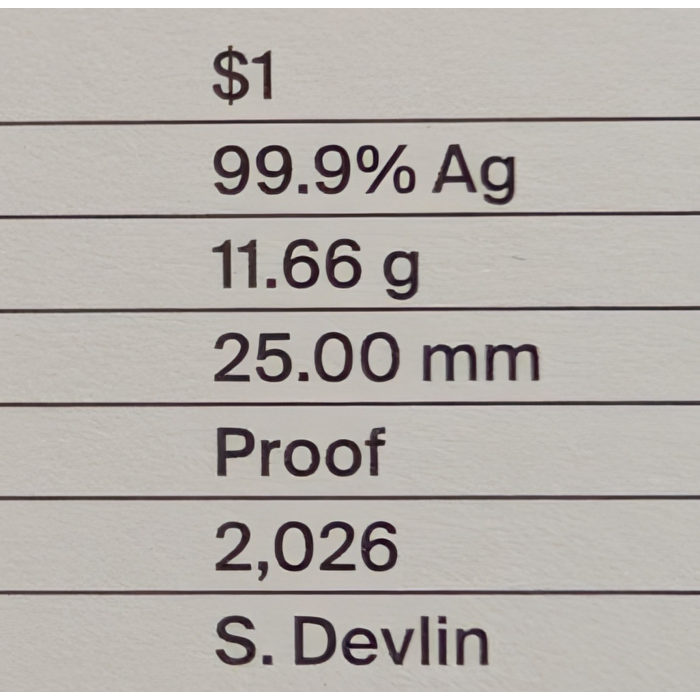 2026 $1 Fine Silver Proof Coin - ex Decimal Currency 60th Anniversary Set