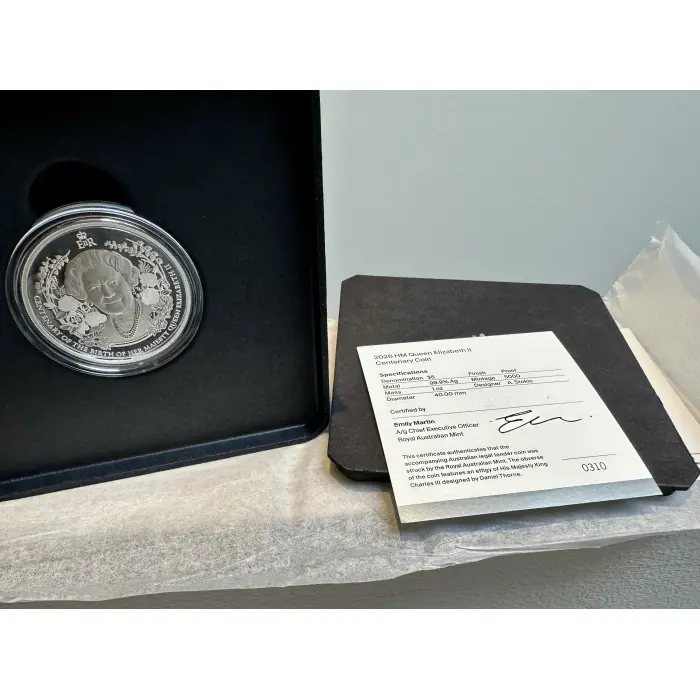 2026 HM Queen Elizabeth II Centenary $5 Fine Silver Proof 1oz Coin New & Boxed