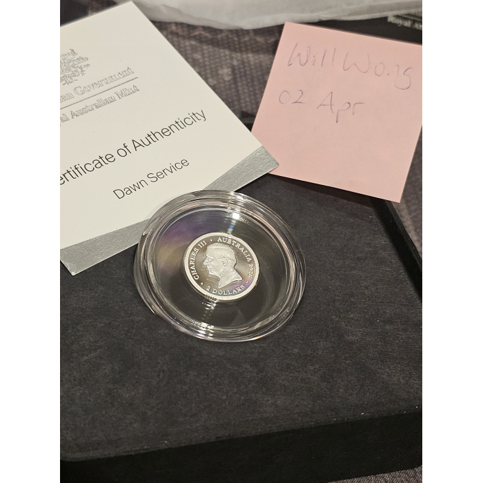 2026 $2 'C' mintmark coloured coin ANZAC Dawn Service